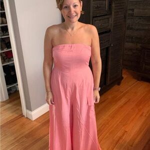 HYFVE Pink Strapless Jumpsuit